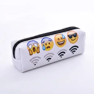 Creative Emoji WiFi Signal Digital Print Oxford Makeup Bag Portable Travel Stationery Organizer Pencil Case For Students Women