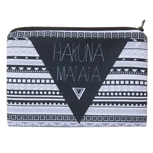 Trousse à Maquillage Imprimé Géométrique Ethnique pour Femmes Pochette de Rangement Voyage Portable en Polyester Organisateur Cosmétique