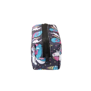 Starry sky unicorn oxford makeup bag with cute cartoon prints and top metal zipper