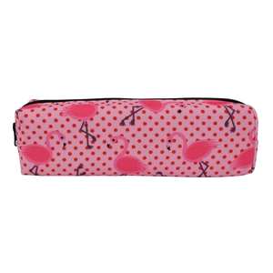 Portable Flamingo Print Oxford Cloth Cosmetic Bag Waterproof Zipper Pencil Case Travel School Women Girls Makeup Pouch