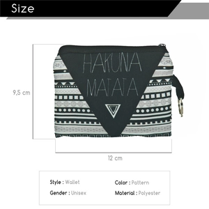 Hakuna Matata Unisex-Geldbeutel aus Polyester mit Muster und Reißverschluss 12x9,5cm