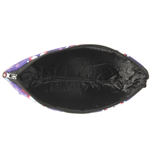 Trousse à maquillage aux motifs géométriques, fermeture éclair et doublure noire
