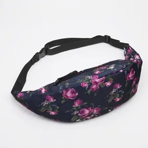 Damen Gürteltasche Polyester Blumenmuster Verstellbarer Gurt Bauchtasche Für Outdoor Sport Reisen Laufen Fitness Casual Tasche
