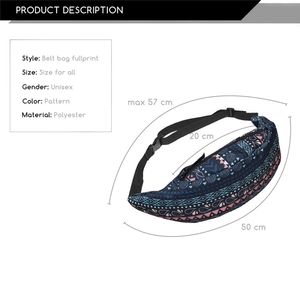Unisex digital print geometric fanny pack made of durable polyester for travel