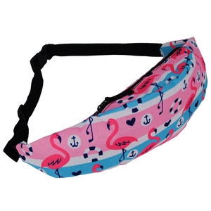 Tropical style unicorn belt bag with flamingo print and adjustable strap for outdoors