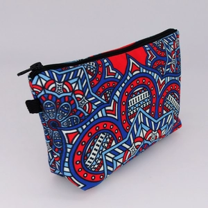 Multipurpose travel pouch with exotic mandala patterns and secure metal zipper