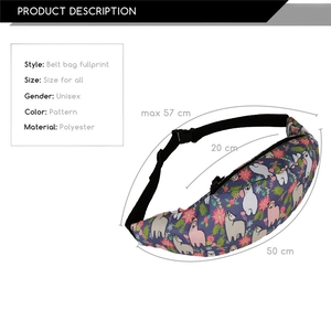 Women Digital Print Alpaca Waist Bag Portable Polyester Belt Bag For Outdoor Sport Running Travel Cute Animal Pattern Fanny Pack
