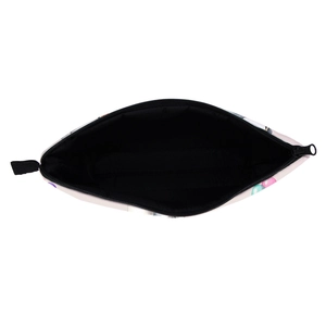 Digital print makeup bag with cute balloon patterns and black fabric interior