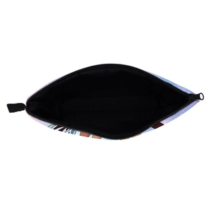Water-resistant travel makeup bag with sloth print and spacious black interior