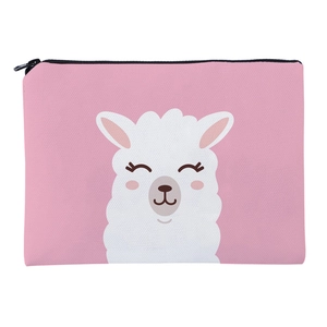 Rosa Alpaka-Print quadratische Kosmetiktasche mit Reißverschluss für Reisen