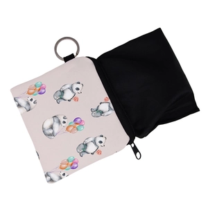 Wasserdichte Panda-Geldbörse mit Cartoon-Ballonmuster und metallischem Schlüsselring
