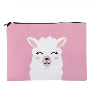 Süße Alpaka Druck Oxford Kosmetiktasche Tragbare Reise Kulturbeutel Aufbewahrungstasche Reißverschluss Organizer Tasche Für Damen Alltag