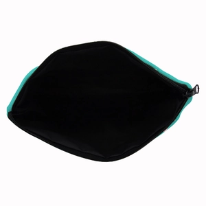 Square travel makeup bag featuring alpaca prints and a spacious top opening design