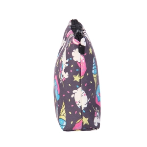 Trousse à maquillage imprimée licorne et desserts avec fermeture éclair robuste