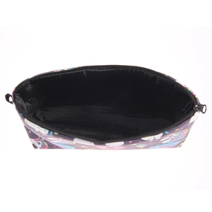 Trousse de maquillage licorne avec fermeture éclair noire et intérieur spacieux noir