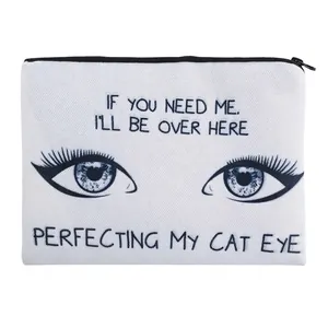 Polyester Katzenauge Druck Kosmetiktasche Tragbare Reise Waschtasche Organizer Für Damen Mädchen Reißverschluss Kulturbeutel