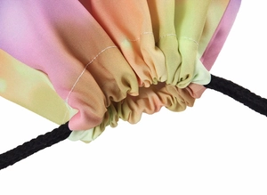 Starry gradient drawstring bag with cute bird print and durable polyester texture
