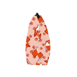 Detailed side view of water-resistant toiletry bag with cute cartoon Corgi print patterns