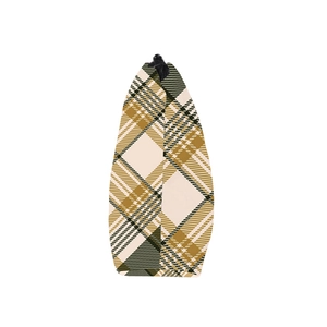 Waterproof digital Corgi print travel makeup bag with classic plaid pattern and zipper