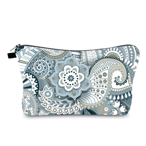 Mandala Paisley Print Makeup Bag Water Resistant Digital Printed Travel Toiletry Organizer Pouch Women Cosmetic Bag