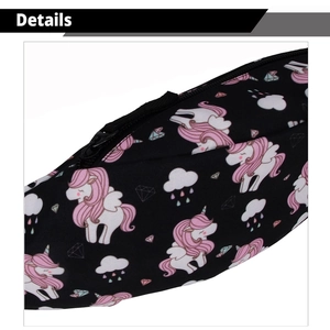 Riñonera deportiva con estampado creativo de unicornio y cremallera negra resistente