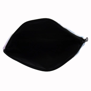 Unicorn oxford cosmetic bag with starry pattern showing spacious black interior lining