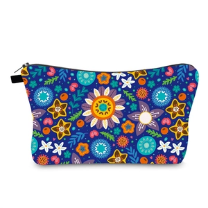 Waterproof Polyester Floral Print Cosmetic Bag Portable Travel Toiletry Storage Bag Bohemian Digital Printed Clutch For Women