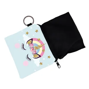 Wasserdichte Einhorn-Geldbörse mit Schlüsselring und buntem Regenbogen-Design