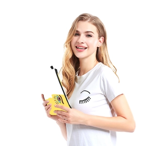 Artistic evil eye printed travel pouch with yellow base and black zipper closure