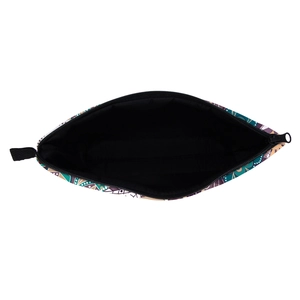 Waterproof mandala print toiletry bag with zipper closure and side carrying handle