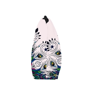 Water-resistant mandala peacock print makeup bag for travel storage with zipper closure