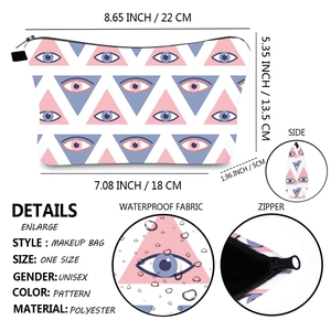Beauty case impermeabile con dimensioni 22x13,5cm e stampa protettiva Evil Eye in dettaglio