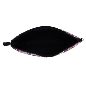 Waterproof travel toiletry bag with purple mandala pattern and spacious interior