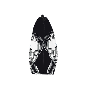 Waterproof toiletry bag with black and white skull illustration and secure zip closure