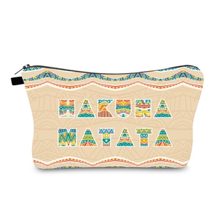 Vue détaillée de la trousse cosmétique imperméable à motif géométrique Hakuna Matata