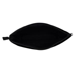 Waterproof black Halloween makeup bag with zip closure and spacious travel organizer interior