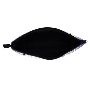 Waterproof Halloween makeup bag with spider web print and black zip handle