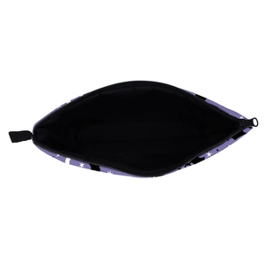 Halloween purple starry sky makeup bag with black lining and durable zipper closure
