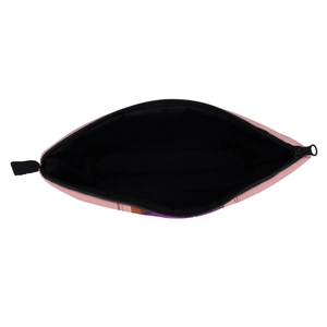 Simpatica borsa da trucco rosa impermeabile con stampa floreale e ampio spazio interno