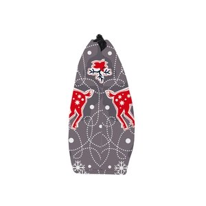 Waterproof Christmas makeup bag with red reindeer and snowflake patterns for travel storage