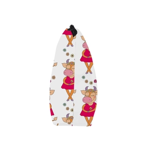 Waterproof drawstring cosmetic bag with cute cartoon cow print for travel storage
