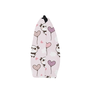 Waterproof toiletry bag with cute panda print and pink floral pattern for travel