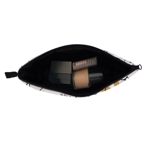 Trousse de maquillage imperméable avec imprimé géométrique et fermeture éclair