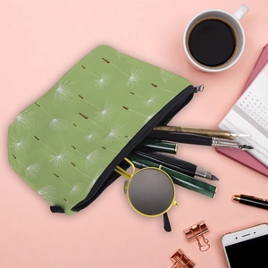 Waterproof travel cosmetic bag with dandelion print for toiletries and digital storage