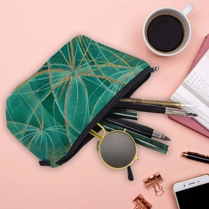 Waterproof dandelion print travel cosmetic bag for organizing makeup and stationery items