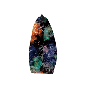 Waterproof travel cosmetic bag with colorful dandelion floral prints on black background