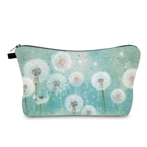 Dandelion Print Waterproof Makeup Bag Portable Toiletry Wash Bag Travel Organizer For Women Cosmetic Storage Pouch