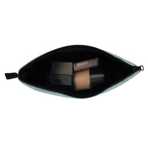 Waterproof mint green dandelion print makeup bag with spacious interior storage