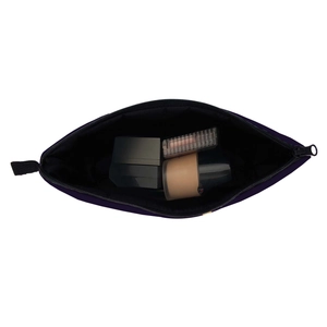 Waterproof travel toiletry bag in dark purple with large capacity for cosmetics storage