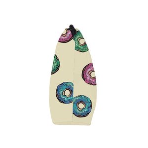 Tragbare Kosmetiktasche mit süßem Donut-Print, Trapezform und schwarzem Reißverschluss